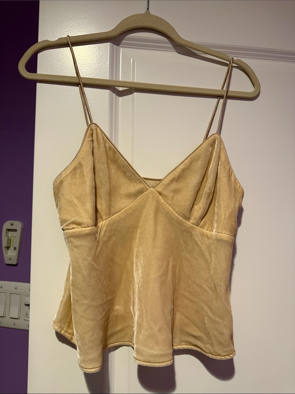 Susana Monaco velvet silk bias cut string top